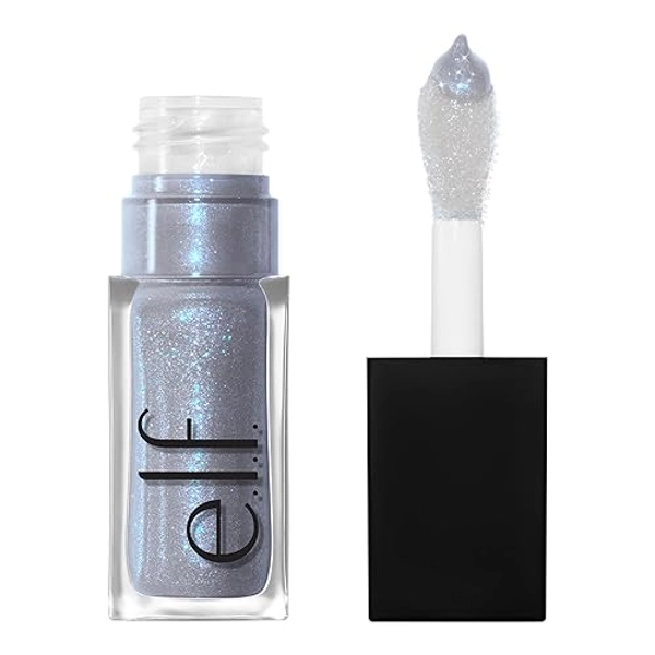 e.l.f. Glow Reviver Lip Oil, Nourishing and Hydrating with High-Shine Glimmer Finish & Sheer Wash Of Color, Minty Scent, Non-Sticky, Vegan & Cruelty-free, Opal-ogy Tour