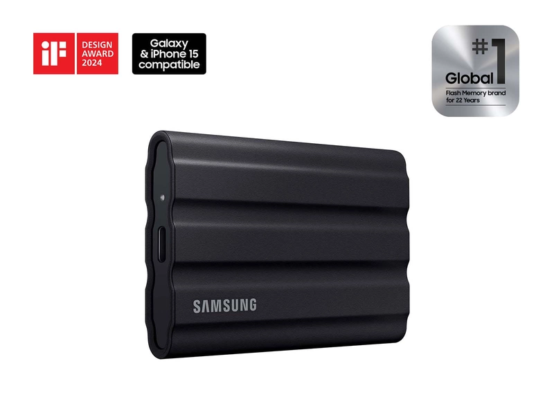 Portable SSD T7 Shield 1 TB USB 3.2 Gen 2 (Black)