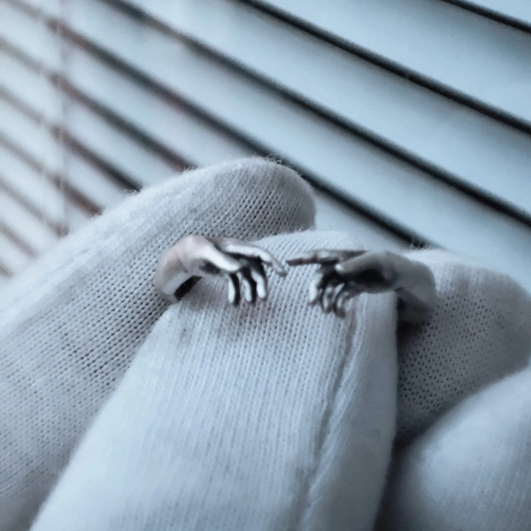 Michelangelo Creation of Adamring, Hands of God and Adam, God's Hand Ring, Gift for her, Gift for him, Handmade Gift