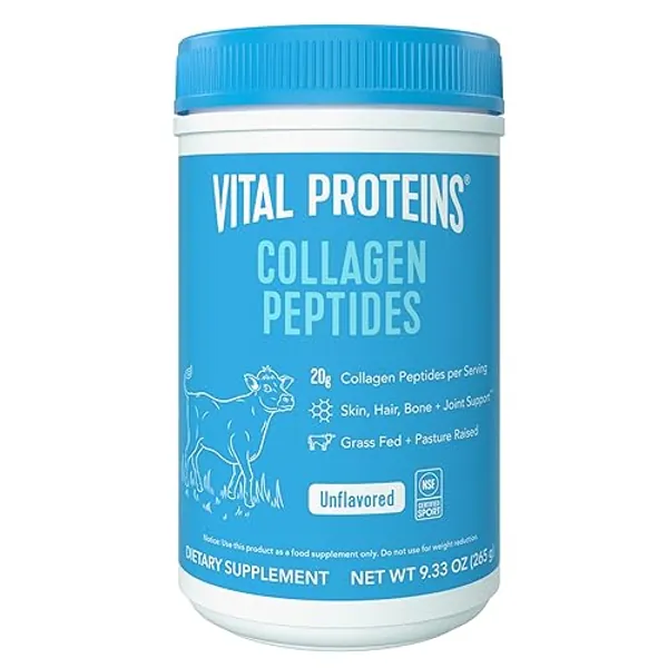 Vital Proteins Grass Fed Collagen Peptides Powder, Supports Hair, Skin, Nails, Bones, and Joints Health, Hydrolyzed Peptides - Zero Sugar, Unflavored, 9.33oz - Unflavored - 13 Servings (Pack of 1)