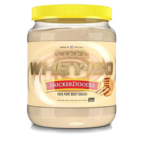 Steel Supplements Whey-Iso | Whey Isolate Protein Powder | Fast Absorbing | Lean Muscle Growth | Easy Digestion | Gluten Free | Low Carb | 25 Serving (Snickerdoodle) - Snickerdoodle - 25 Servings (Pack of 1)
