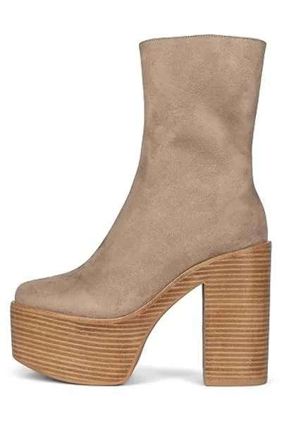 Jeffrey Campbell womens Boots - 8 - Taupe Suede Tan Stack