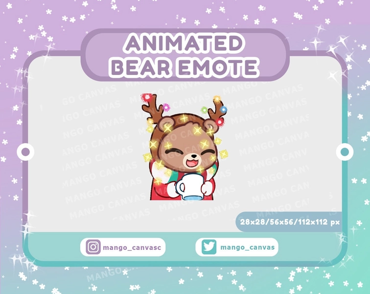 Animated Christmas Bear Drink Emote