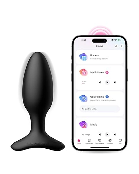 LOVENSE Hush 2 Vibrating Butt Plug 1.5", Silicone Anal Vibrator for Men with Remote Control, Waterproof and Rechargeable Big Plug Vibration Machine for Women, Adult Anal Plug Sex Toys for Couples