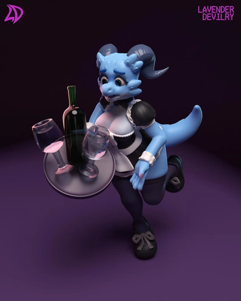 Kobold Maid Miss Sips Miniature Lavender Devilry 28mm / 32mm / 36mm - Etsy UK