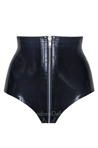 High Waist Latex Zip Panty - PANDORA DELUXE