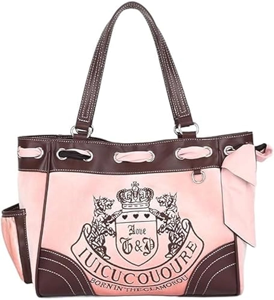 Y2K Women Vintage Retro Chic Embroidery Velvet Shoulder Bag Large Capacity E-girls Tote Bags Shopping Handbags