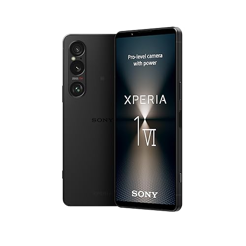 Sony Xperia 1 VI - 6.5 Inch 19.5:9 FHD+ HDR OLED - 120Hz Refresh rate - Triple lens - Android 14 - SIM free - 256GB Storage - IP65/68 rating - Dual SIM hybrid 1-36 months warranty - Black - Xperia 1 VI Black - Black