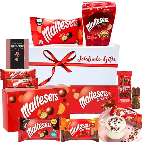 Maltesers Hamper Gifts Luxury Chocolate Selection Box Gift Set-Sweets Gift Box Includes Cards,Maltesers Truffles,Maltesers Teasers,Buttons&More.Perfect For Maltesers Chocolate Lovers