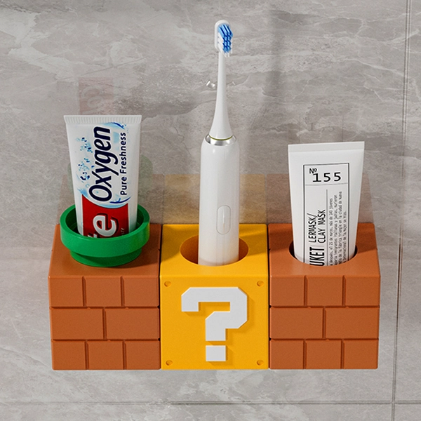 Mario Toothbrush Holder Mario Blocks Organizer Set