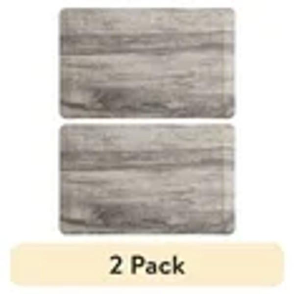 (2 pack) Better Homes & Gardens Anti-Fatigue Ultimate Comfort Kitchen Mat, Greywood, 32"W x 20"L