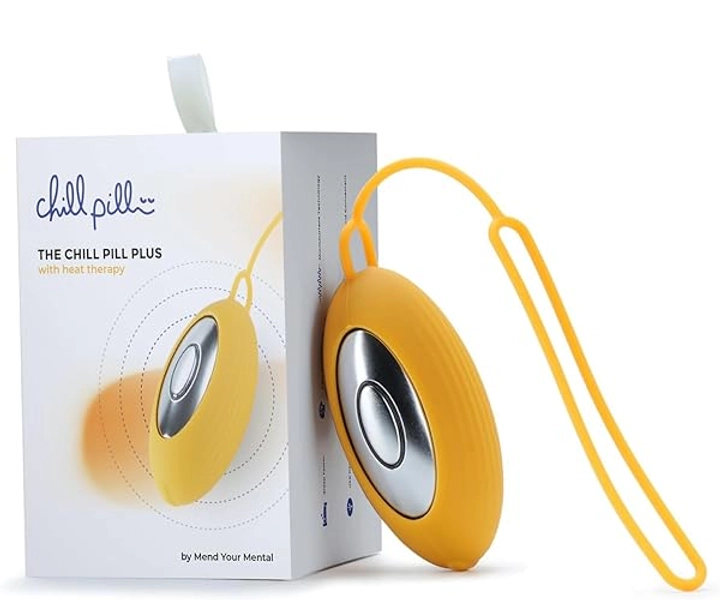The Chill Pill Plus Sleep Aid Device with Heat, Compact Sleep Device with Targeted Pressure Point Therapy for Stress Relief, Panic Attacks, and Agitation - Heated Chill Pill Device by Mend Your Mental