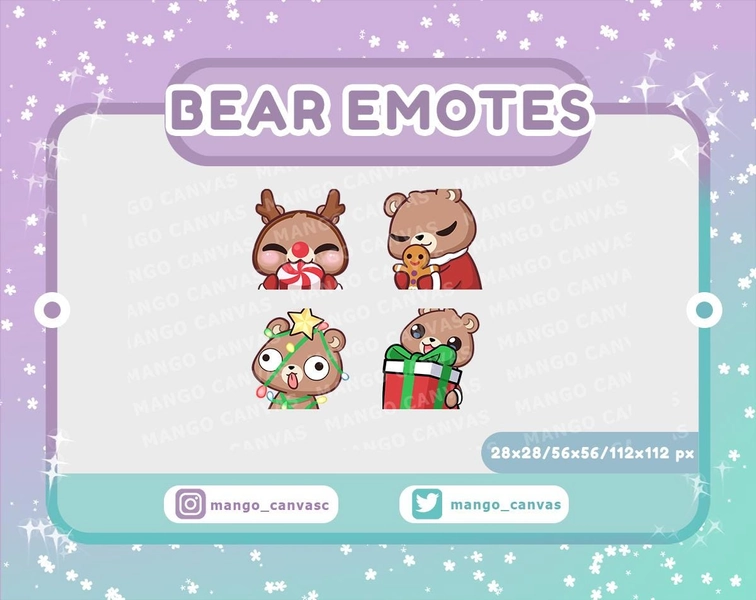 Bear Emotes Christmas set 1