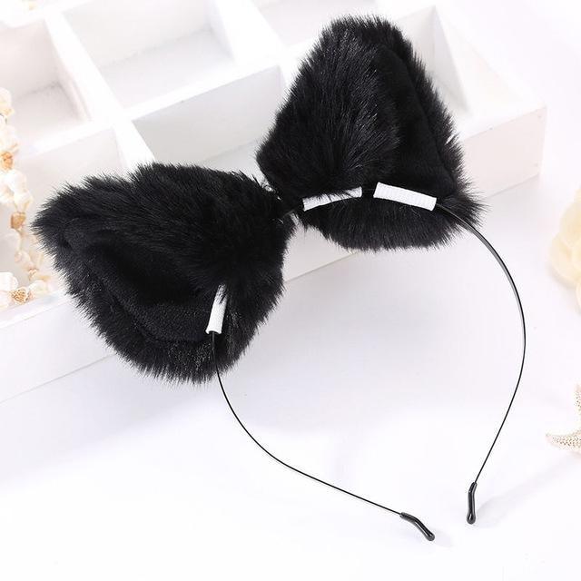 Furry Fox Ears - Black