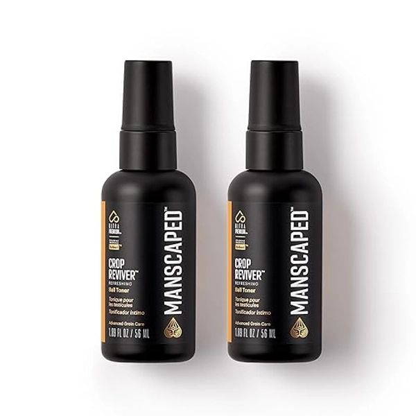 MANSCAPED® The Crop Reviver®, Hydrating & Refreshing Men's Body Toner Spray, Cooling Groin Spritz with Soothing Aloe Vera, Below-the-Waist Odor Neutralizer, 1.89 fl oz (2 Pack)