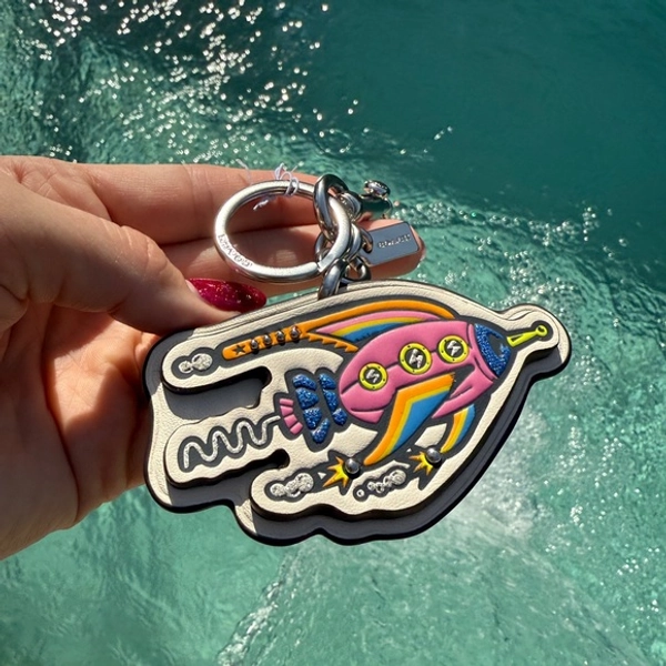 Coach Cosmic Rocket Keychain Bag Charm