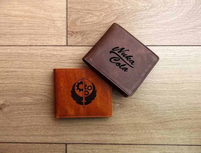 Fallout leather wallet, Chrismas gift, Gift for dad
