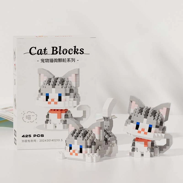 Cute Cat Building Blocks Kawaii Cat Toy Blocks - 3