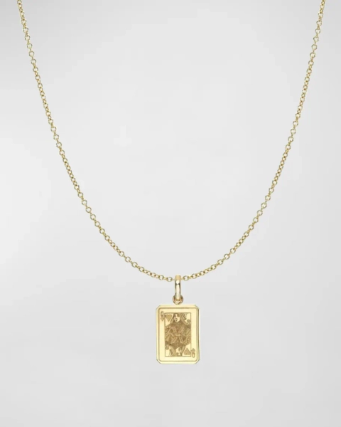 14K Gold Queen of Hearts Pendant Necklace