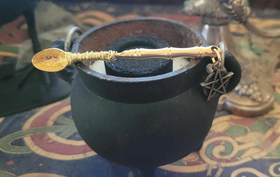 Incense Spoon Candle Scribe Wiccan Ritual Supplies, Pentacle Pentagram Pagan Witch Altar Shrine