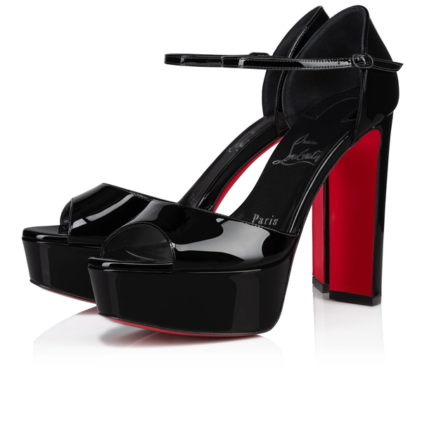 Black Patent Red Bottom Sandals