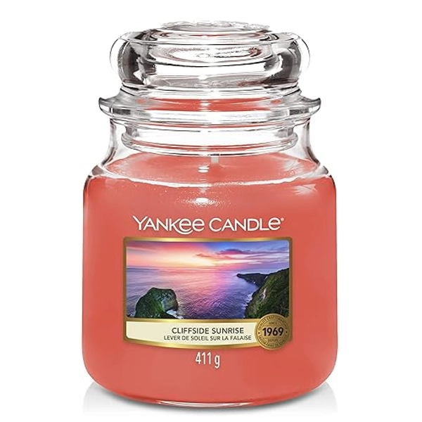 Yankee Candle Scented Candle | Cliffside Sunrise Medium Jar Candle| Burn Time: up to 75 Hours (1630399E)