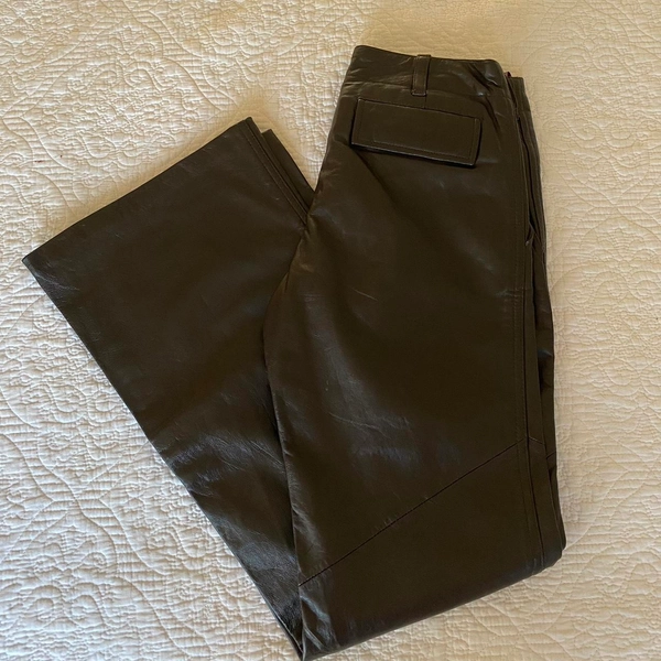 Brown Leather gap trousers ! Such a statement piece...