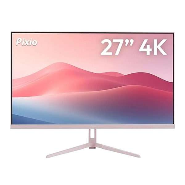 Pixio PX27U Wave Pink 27 inch 160Hz Refresh Rate 4K 3840x2160p Resolution Fast IPS Panel 1ms GTG Response Time 4K Pink Gaming Monitor with Adaptive Sync