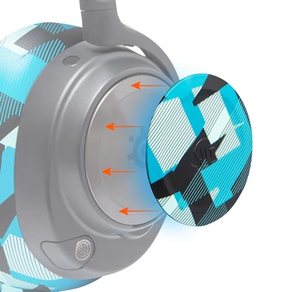 WC Side Speaker Plates for Arctis Nova Headsets, Made by Wicked Cushions | Fits Arctis Nova Pro Wireless/Pro Wired/Nova 7 / 7X / 7P | Designs Perfectly Match WC Headbands & Earpads | Cyan Prism
