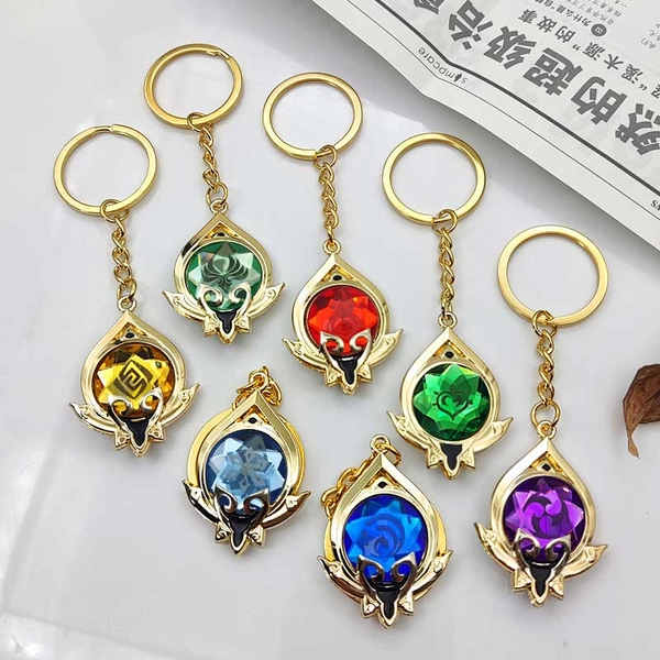 Gem Cut Genshin Impact Vision Keychain Glass Genshin Vision Elements - Sumeru / Pyro