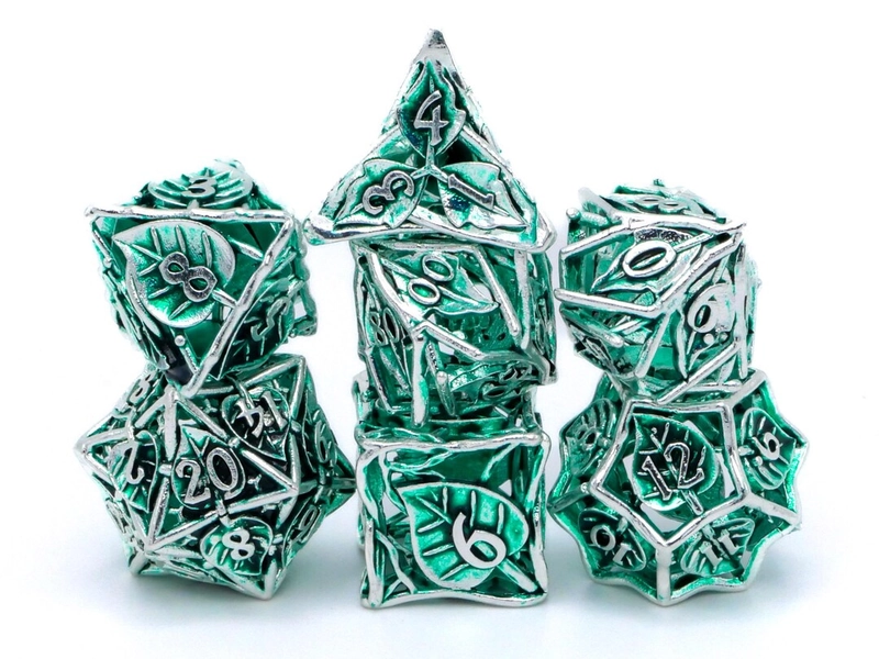 Leaf Dnd Dice Set 7 Piece Hollow Metal RPG Dice 4 Colors Plant Dice Dungeons and Dragons TTRPG Gamer Gift - Etsy