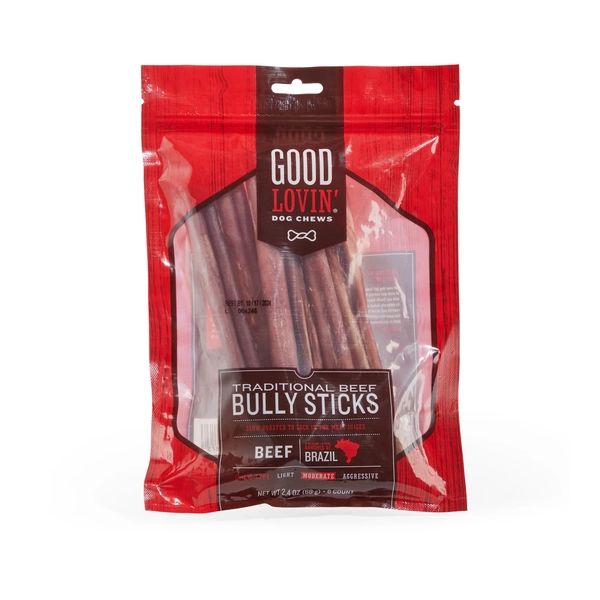 Good Lovin' Traditional Beef Bully Stick Dog Chew, 2.4 oz., Count of 6