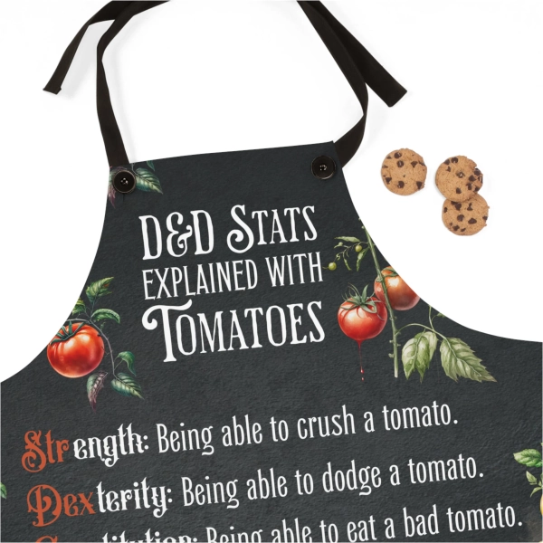 DND APRON, Dnd kitchen gift, Dungeons Dragons Apron, dnd cooking gift for D&D players, dnd stats, dnd tomato meme, dnd funny, dnd gifts
