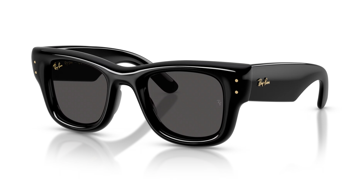 Ray-Ban Sunglasses Unisex Wayfarer Puffer - Black Frame Black Lenses 47-23