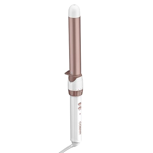 Conair Double Ceramic 1-inch Curling Wand, Straight wand produces flawless waves - White - 1-Inch