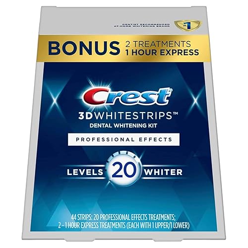 Crest 3D Whitestrips Professional Effects, Whitestrip 3D White, Teeth Whitening Strip Kit, 44 Strips (22 Count Pack), Crest Teeth Whitening Strips, Teeth Whitening Kit