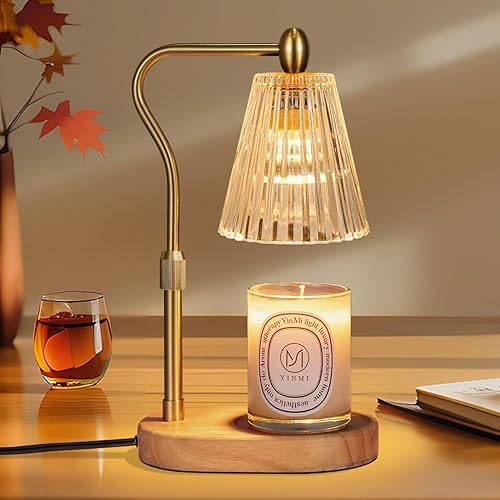 seenlast Candle Warmer Lamp with Timer Dimmer Adjustable Height,Mothers Day Gifts,Electric Wax Warmer Vintage Home Decor for Scented Jar Candles,Christmas Gifts for Family - Amber