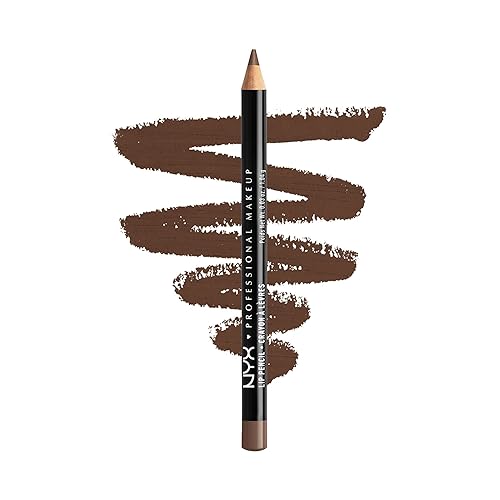 NYX PROFESSIONAL MAKEUP Slim Lip Pencil, Long-Lasting Creamy Lip Liner - Espresso - 820 Espresso - 1 Count (Pack of 1)