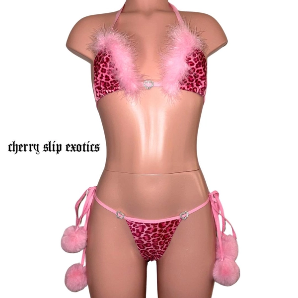 Velvet Lepord Exotic Dancewear Bikini , Stripper Outfit, Microkini