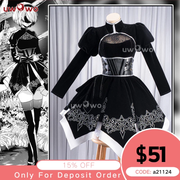 INSTOCK-Uwowo NieR:Automata A2 Past Number Two YoRHa: Pearl Harbor Descent Record Cosplay Costume