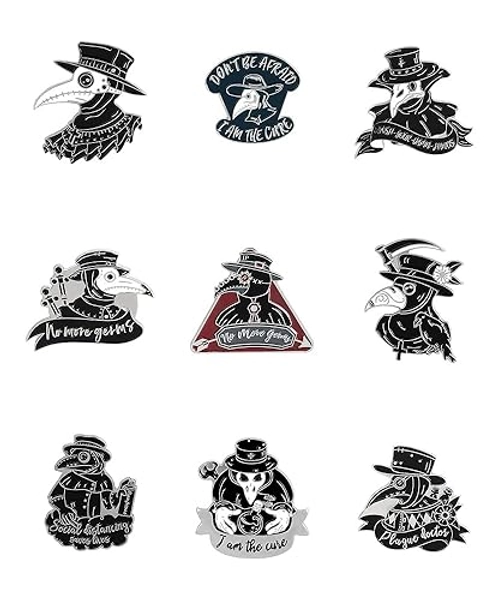 Plague Doctor Bulk Enamel Pins Set Anime Pins for Backpacks Aesthetic Gothic Punk Pins for Jackets Hats Clothes