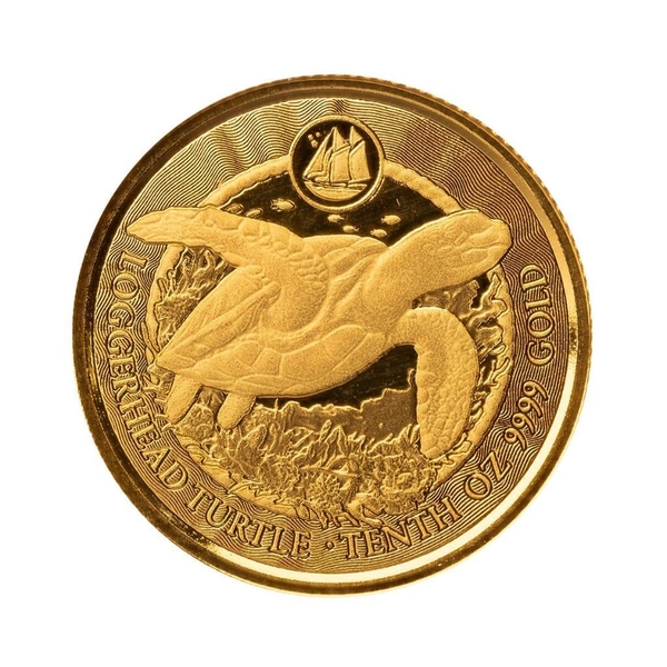 1/10 oz Gold Coin Cayman Islands Loggerhead Turtle .9999 Gold Coin BU #A631