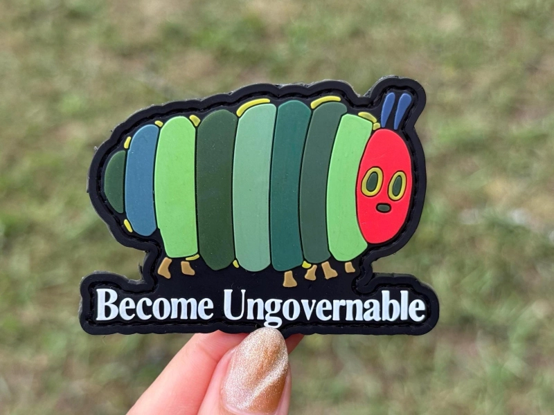 Ungovernable Caterpillar Meme Funny PVC Morale Patch
