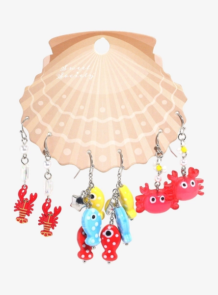 Sweet Society Seafood Charm Earring Set