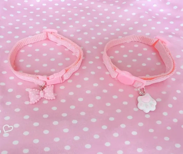 [$5.99]Pink Strawberry/Candy/Claw Charm Polka-dot Bracelet