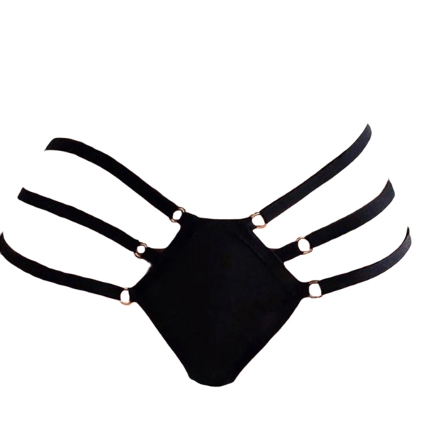 Black Plus Size Strappy Side Panty