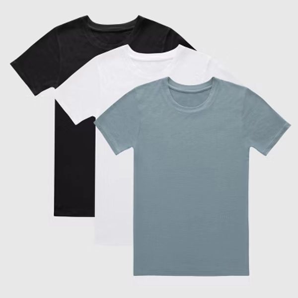 Hanes Boys' 3pk SuperSoft Crew T-Undershirts - Black/White/Gray XL