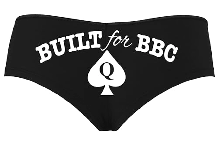 Knaughty Knickers Built for BBC PAWG Queen of Spades QOS Black Boyshort Panties