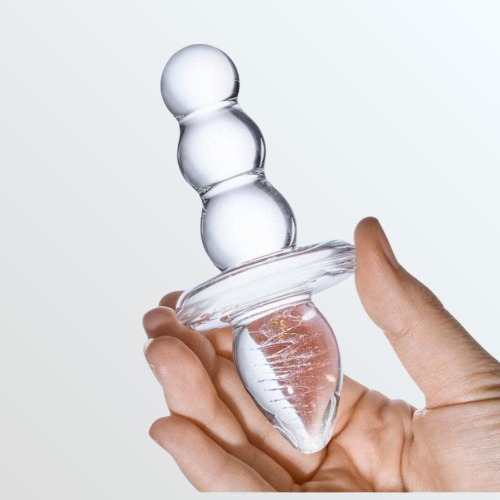 Gläs Titus Glass Beaded Butt Plug Dildo