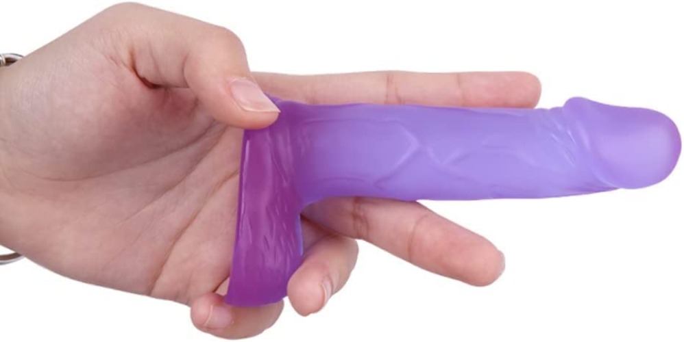 4 Inch Silicone Realistic Mini Dildo,Beginner Anal Plug,Soft Dildo with Curved Shaft and Balls,Sex Toy Women Men Couples.Experience Multi-Purpose Mini Style (Purple) - Purple